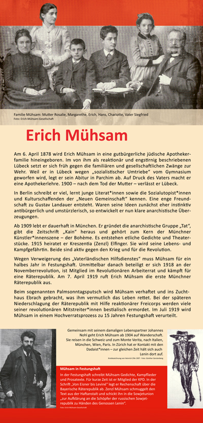 Ausstellungstafel Erich Mühsam