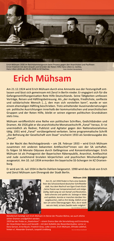 Ausstellungstafel Erich Mühsam 2