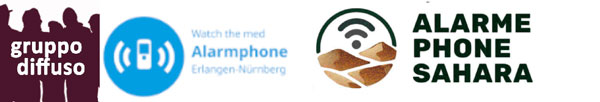 Logos gruppo diffuso, Alarmphone Erlangen-Nürnberg, Alarme Phone Sahara